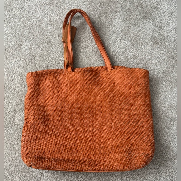 Martina Caponi Handbags - Martina Caponi Woven Orange Leather Tote Bag